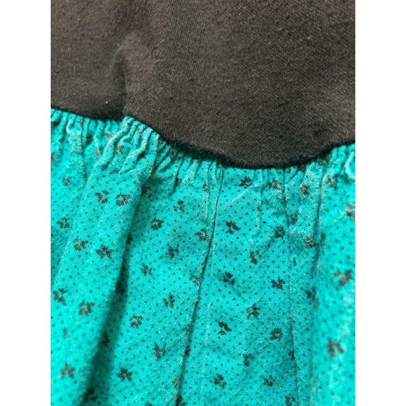 Vintage Amy Too! Black & Teal Collared Button Front Little Girls Dress Size 10 - Picture 6 of 6